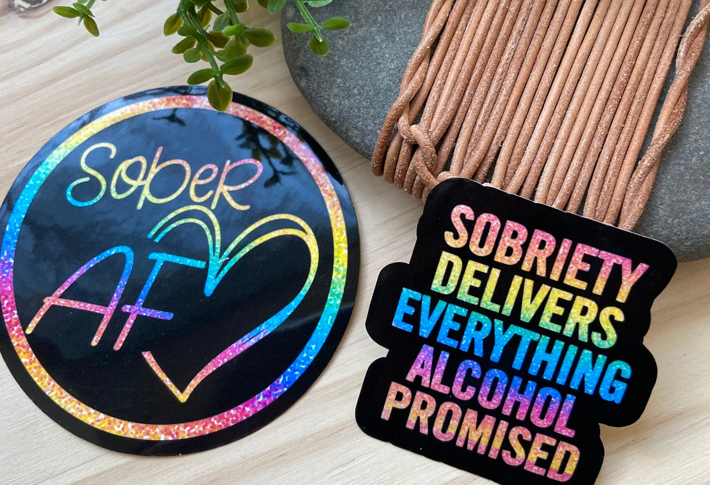 Sober AF water bottle sticker set sobriety sicker set  sober gift sober rainbow sticker gift  sobriety gifts sober AF sticker for laptop