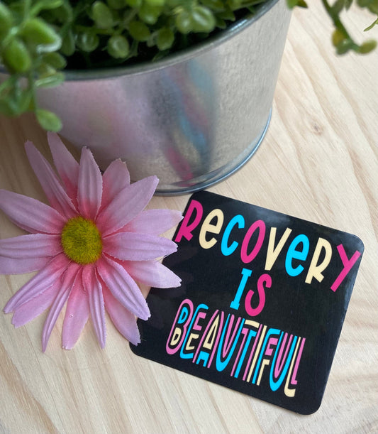 Recovery Is Beautiful water bottle sticker recovery sticker for laptop Recovery sticker rainbow recovery sticker for planner sticker iPad