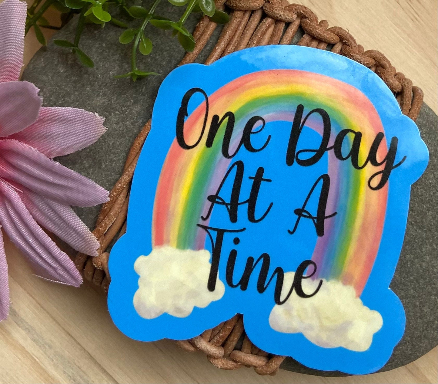 One Day At A Time water bottle sticker for sobriety water bottle sticker recovery laptop sticker sober water bottle sticker sober sticker