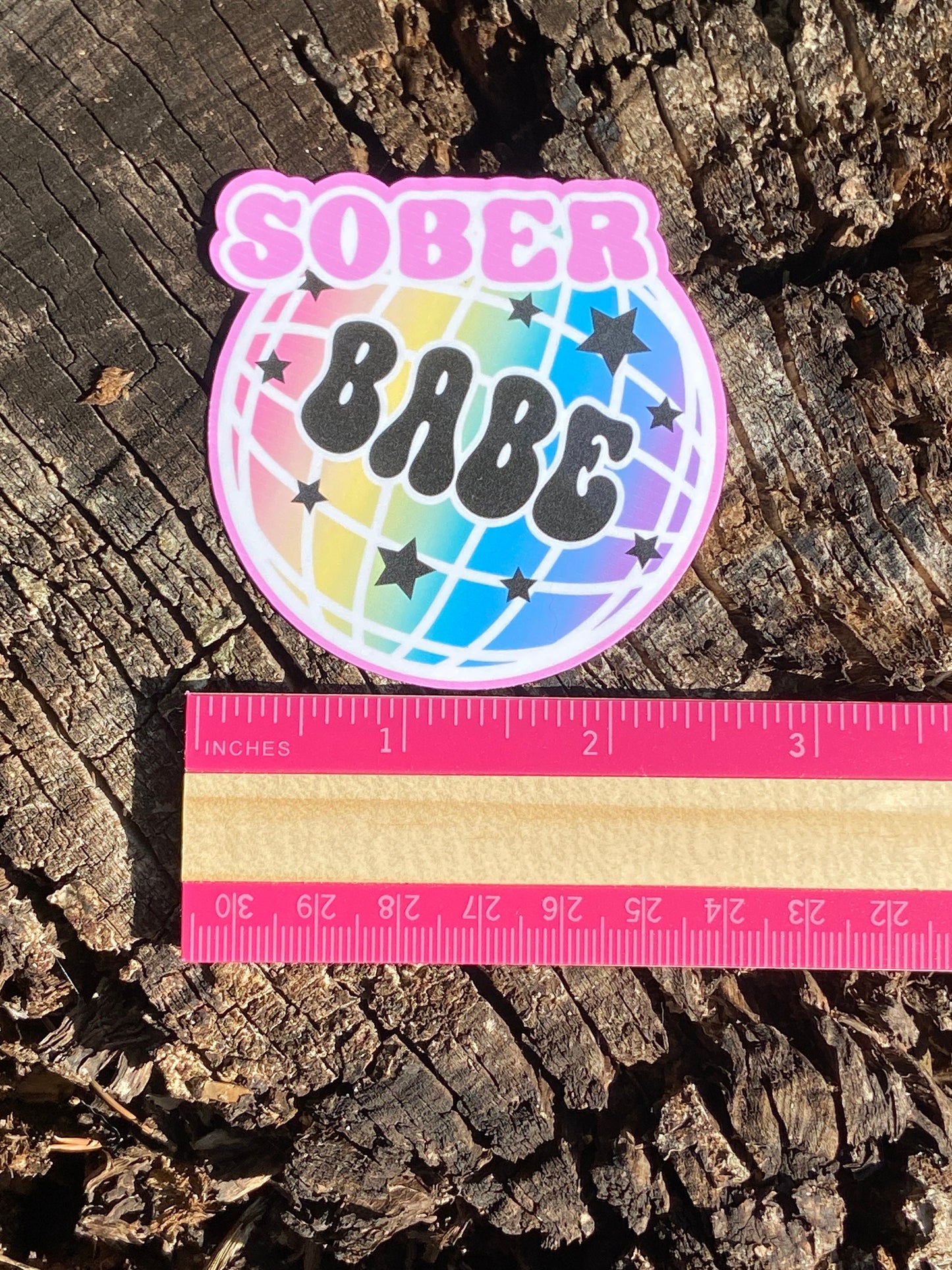 Sober Babe Disco ball sobriety sticker