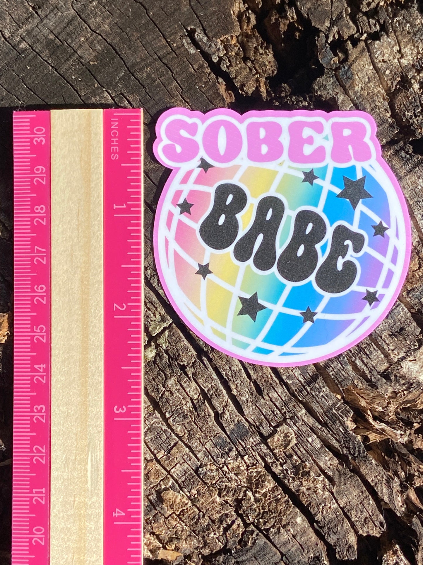 Sober Babe Disco ball sobriety sticker