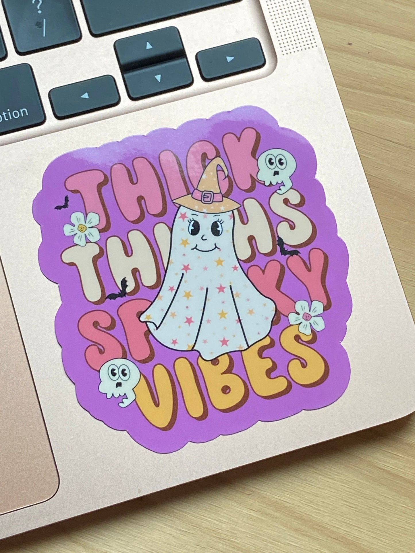 Thick Thighs and Spooky Vibes halloween sticker