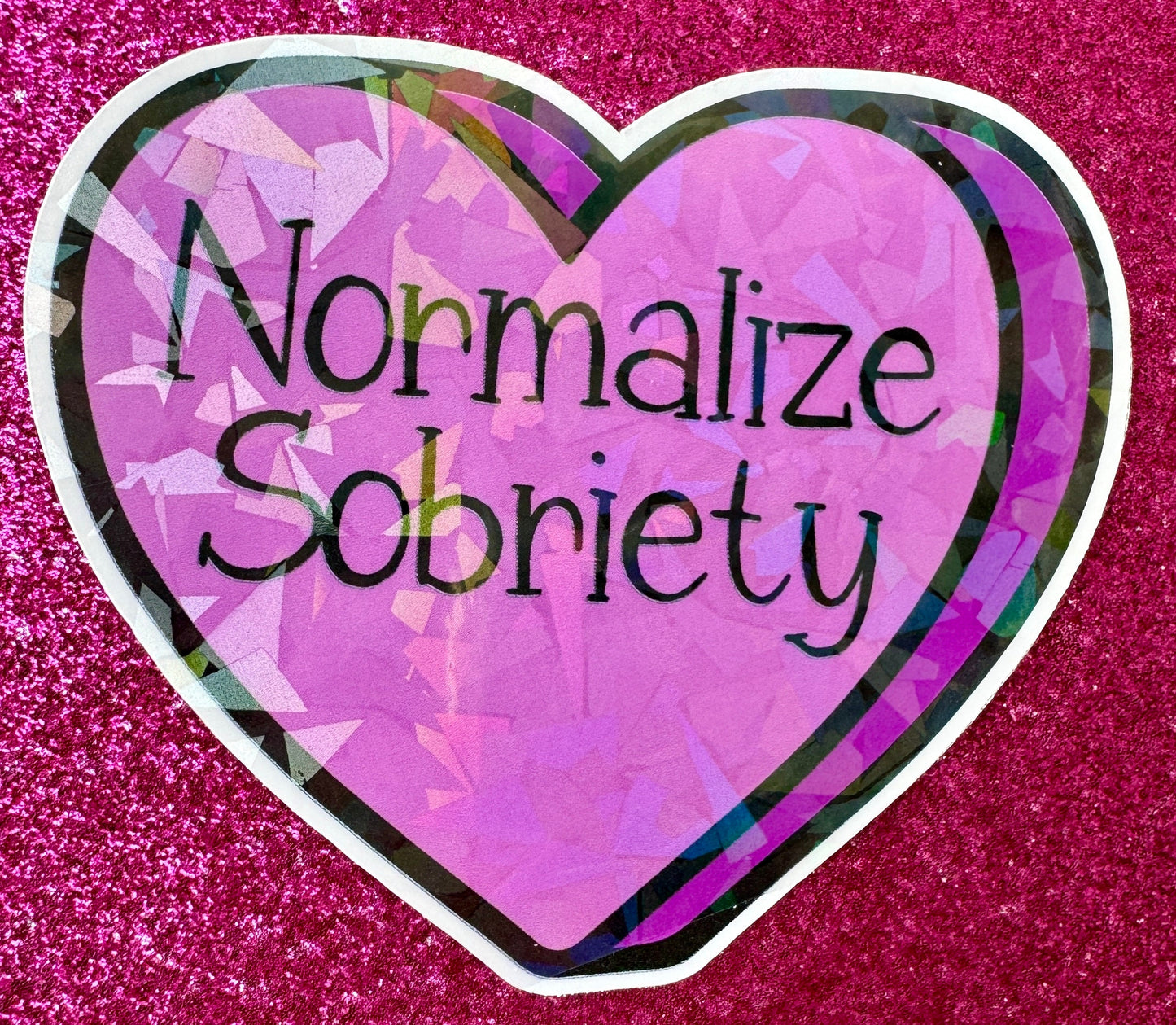 Sober conversation heart stickers for water bottles laptops planners and more