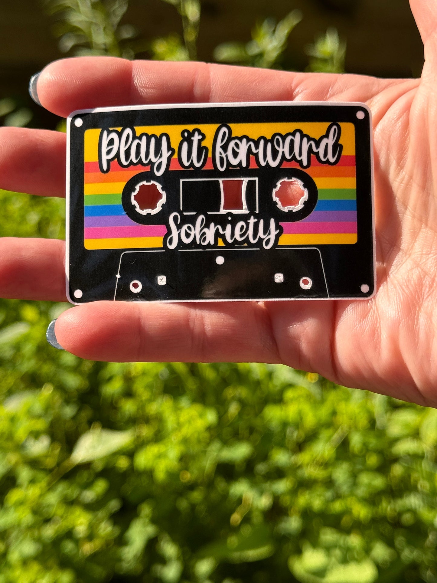 Play the tape forward sticker decal for laptops and water bottles sober stickers sobriety gifts sober gifts sober inspiration sober suppor