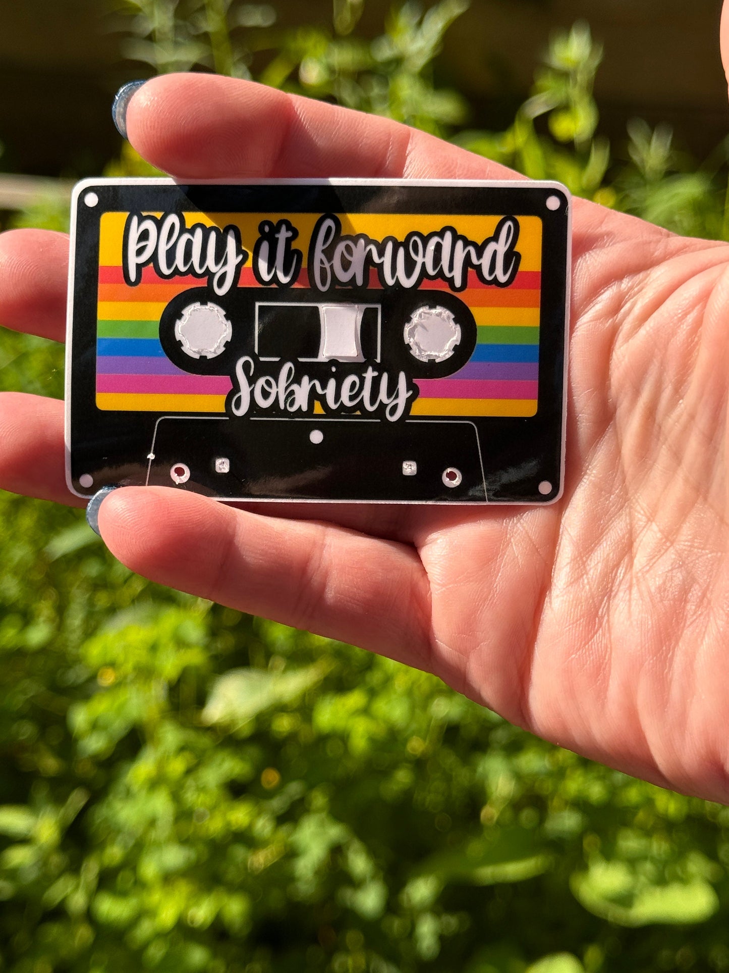 Play the tape forward sticker decal for laptops and water bottles sober stickers sobriety gifts sober gifts sober inspiration sober suppor